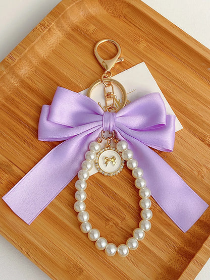 Women's Elegant Bowknot Design Bag Charm, Cute Trendy Bag Keychain, Fashionable Bag Decoration for Daily Use & Car Key Decoration, Keychain for Bags, Stylish Keychain, Cute Keychain Accessory