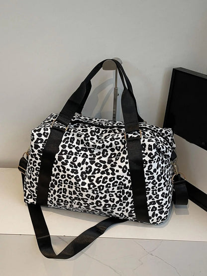 Animal pattern personalized large capacity zipper travel bag, shoulder bag, neutral dry wet separation handbag, simple and fashionable pattern design, suitable for office workers and travelers