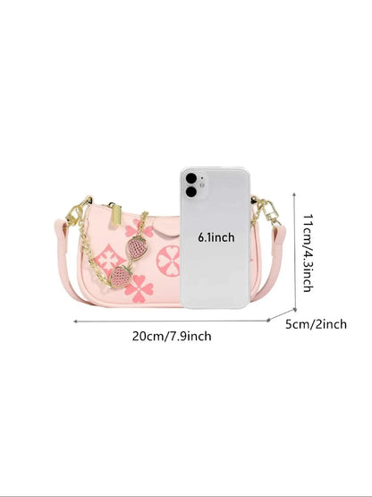 Women's Patterned Bag, Crossbody Bags with Adjustable Strap, Handbag Shoulder Purse, Casual Fashion Bag, Casual PU Leather Zipper Shoulder Purse for Daily Use and Commuting