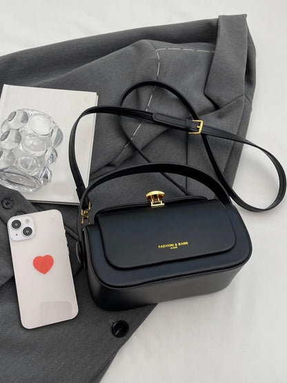 Women's Elegant Solid Color Handbag, Fashionable Retro Shoulder Bag for Daily Used, Casual Trendy Versatile High-quality Daily Commuting Bag, Casual Commuter Bag, Classic Shoulder Bag