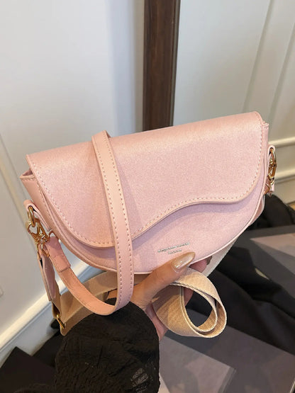 Christmas Gift,25 fall&winter ,Women's Fashionable Saddle Bag, Casual Versatile Stylish Crossbody Bag with Wide Shoulder Strap, Trendy All-match Commuter Bag for Daily Used, Trendy Commuting Bag, Fashion Bags, Everyday Bag