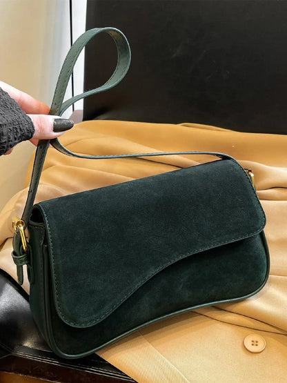 Women's Solid Color Asymmetric Classic Flap Casual Crossbody Shoulder Bag, Versatile Textured PU Leather Commuter Casual Purse for Daily Use, Everyday Crossbody Bag