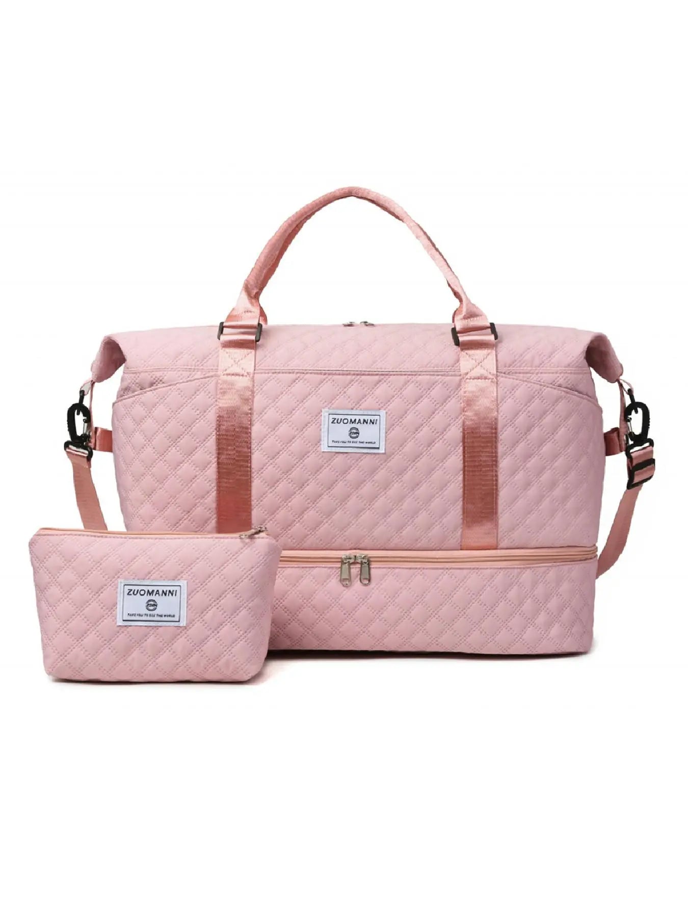 Large Capacity Multifunctional Travel Bag Set, Letter Pattern Zipper Travel Bag with Shoe Compartment, Casual Sports Fitness Bag for Women & Men, Weekender Travel Set, Travel Essentials, Daily Travel Bag, Traveling Bag
