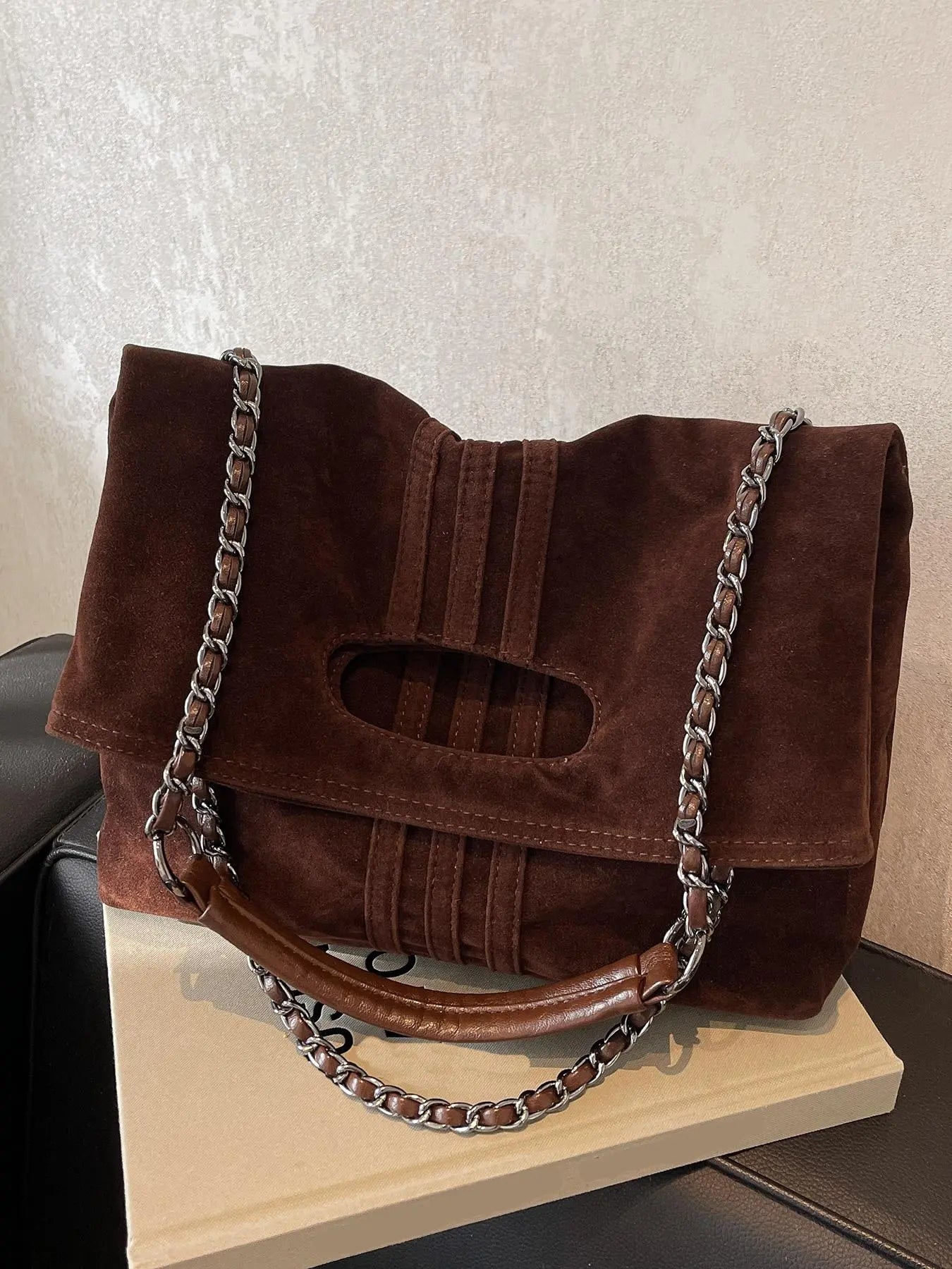 Women's Large-Capacity Denim Shoulder Bag, Chain Strap Crossbody Messenger Bag, Casual Daily Commuter Bag, Everyday Shoulder Bag, Fashion Chain Bag