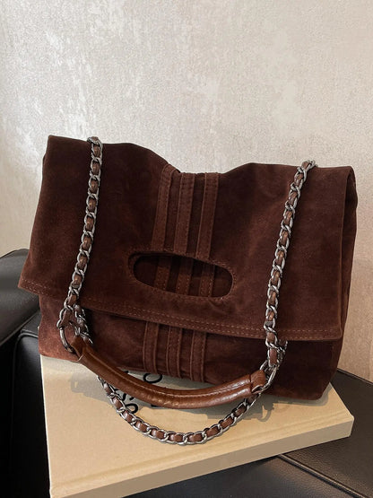 Women's Large-Capacity Denim Shoulder Bag, Chain Strap Crossbody Messenger Bag, Casual Daily Commuter Bag, Everyday Shoulder Bag, Fashion Chain Bag