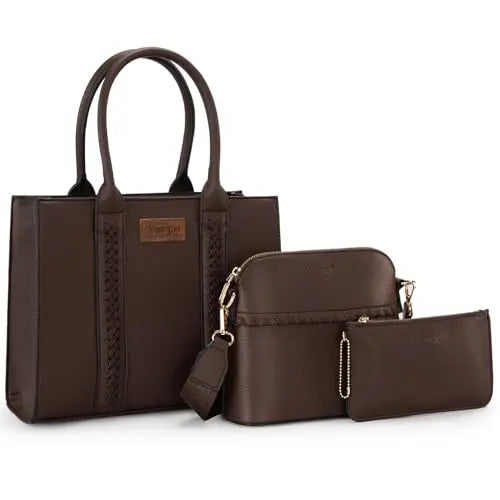 Wrangler 3Pcs Purses for Women Tote Bag Crossbody Handbag Sets with Strap 3 Set