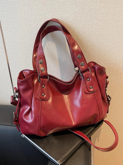 Women's Elegant Solid Color Shoulder Bag, Fashionable Large Capacity Crossbody Bag for Work & Daily Used, Casual Trendy Versatile High-quality Daily Commuting Bag, Fashionable Unique Bags
