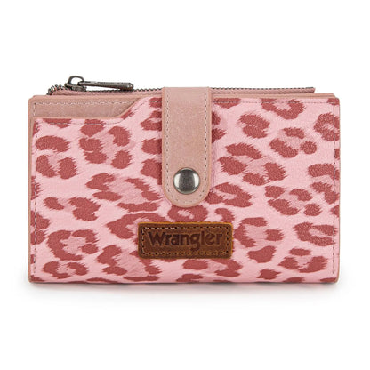 Wrangler Wallet for Women Cow Print Bifold Wallet Card Cases & Money Organizers