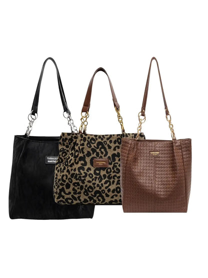 Women's Random Leopard Print Shoulder Bag, Style Large Capacity Tote Bag for Work & Daily Used, Personalized Trendy All-match Underarm Bag
