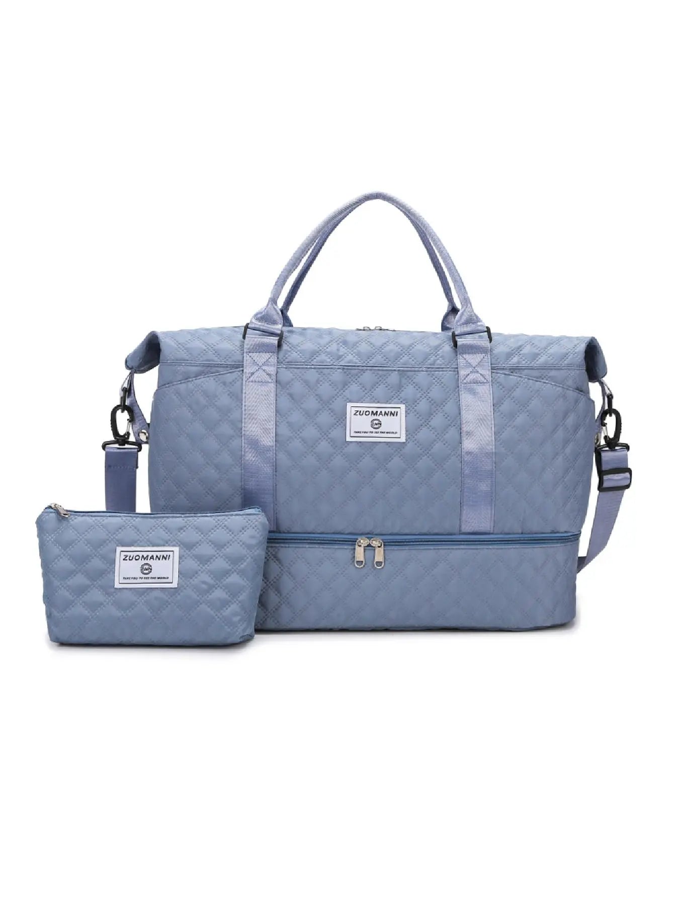 Large Capacity Multifunctional Travel Bag Set, Letter Pattern Zipper Travel Bag with Shoe Compartment, Casual Sports Fitness Bag for Women & Men, Weekender Travel Set, Travel Essentials, Daily Travel Bag, Traveling Bag