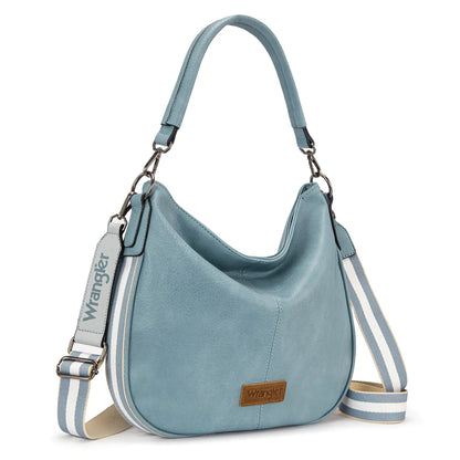 Wrangler Hobo Bags Large Crossbody Bags for Women Shoulder Purses with Striped Cotton Straps