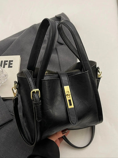 Women's elegant simple fashion handbag, fashionable retro bag, 25 fall&winter chic versatile handbag, mother-and-child bag, crossbody shoulder bag, suitable for daily and work use, commuting to work