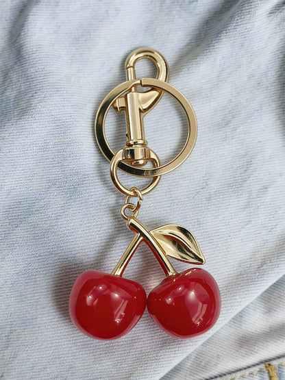 Cherry Keychain, Keychain Accessories, Girly Keychain for Bags, Women's Bag Pendant, Fashion Trend Exquisite Pendant, Women's Backpack Elegant Pendant, Suitable for Valentine's Day and Christmas Gift for Friends