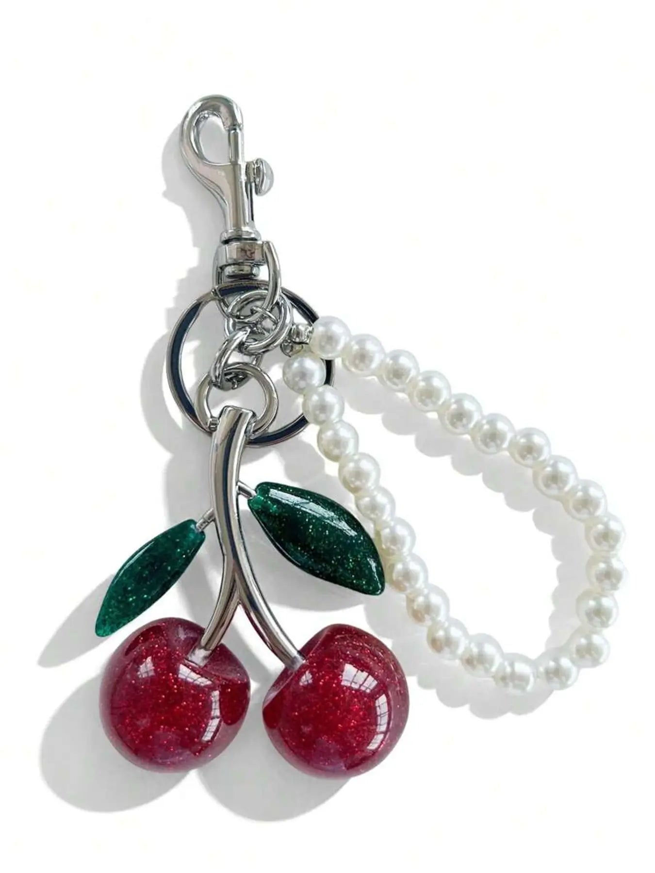 Cherry Keychain, Keychain Accessories, Girly Keychain for Bags, Women's Bag Pendant, Fashion Trend Exquisite Pendant, Women's Backpack Elegant Pendant, Suitable for Valentine's Day and Christmas Gift for Friends