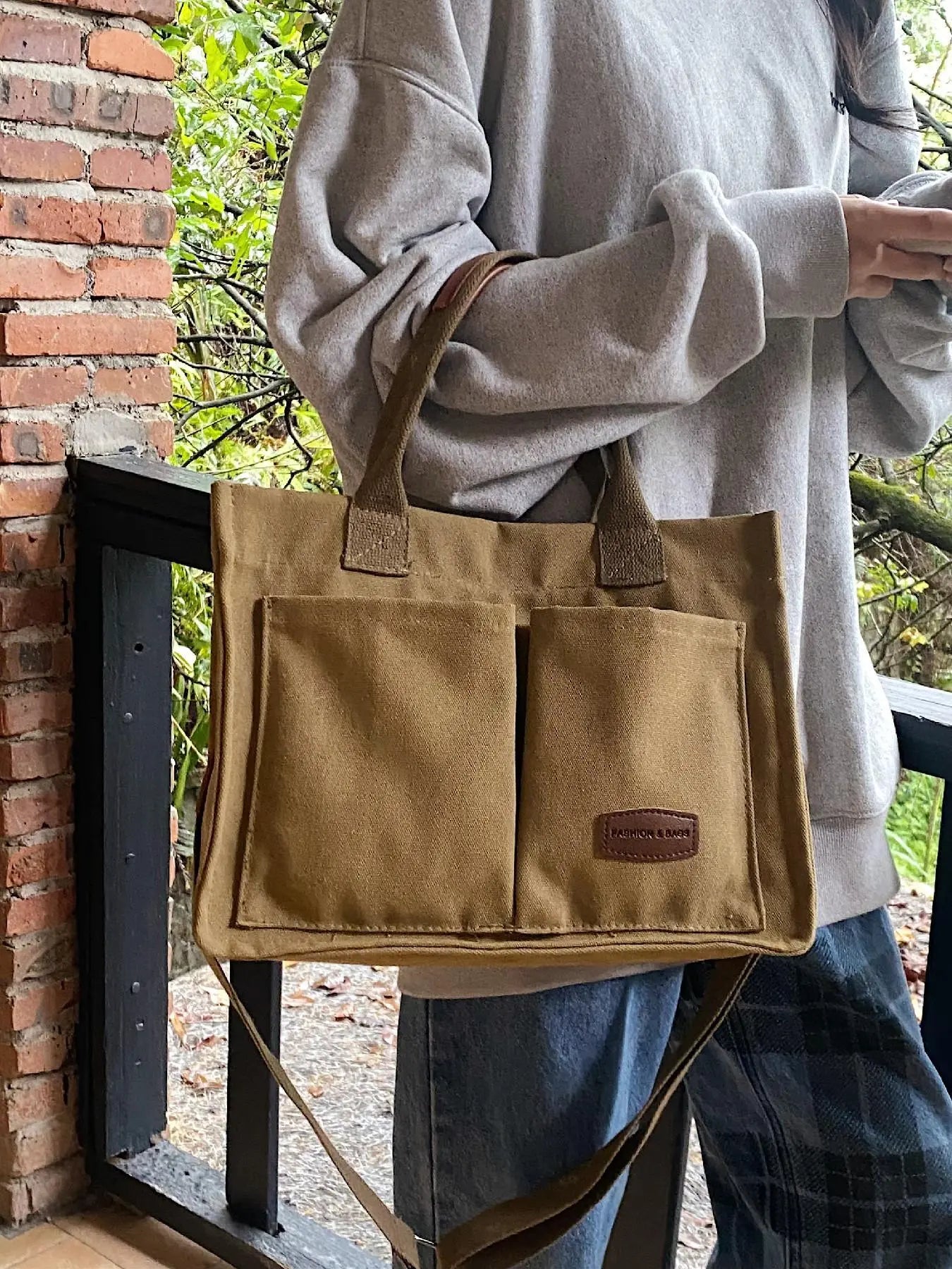 Summer Everything Tote Bag for Women, Plain/Cherry Pattern Work Bag, Everyday Shoulder Bag, Trendy Versatile Commuting Bag, Girl Large Beach Bags, Fabric Shoulder Bags