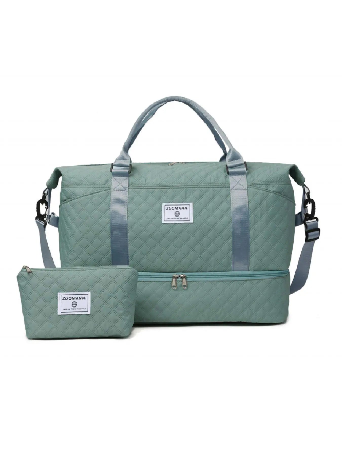 Large Capacity Multifunctional Travel Bag Set, Letter Pattern Zipper Travel Bag with Shoe Compartment, Casual Sports Fitness Bag for Women & Men, Weekender Travel Set, Travel Essentials, Daily Travel Bag, Traveling Bag