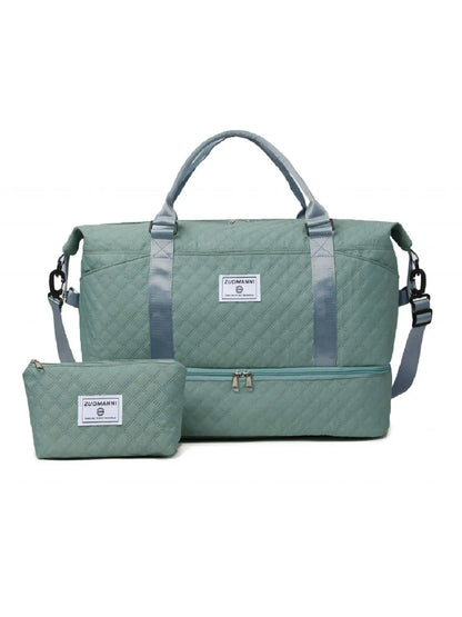Large Capacity Multifunctional Travel Bag Set, Letter Pattern Zipper Travel Bag with Shoe Compartment, Casual Sports Fitness Bag for Women & Men, Weekender Travel Set, Travel Essentials, Daily Travel Bag, Traveling Bag